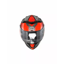Casco Devil Carbon MN — L, negro/rojo brillo